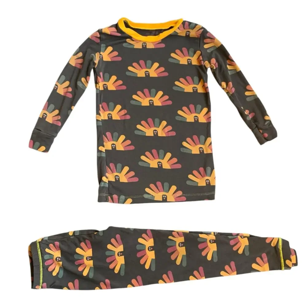 Kickee Pants Bamboo Bark Turkey Pajama Set